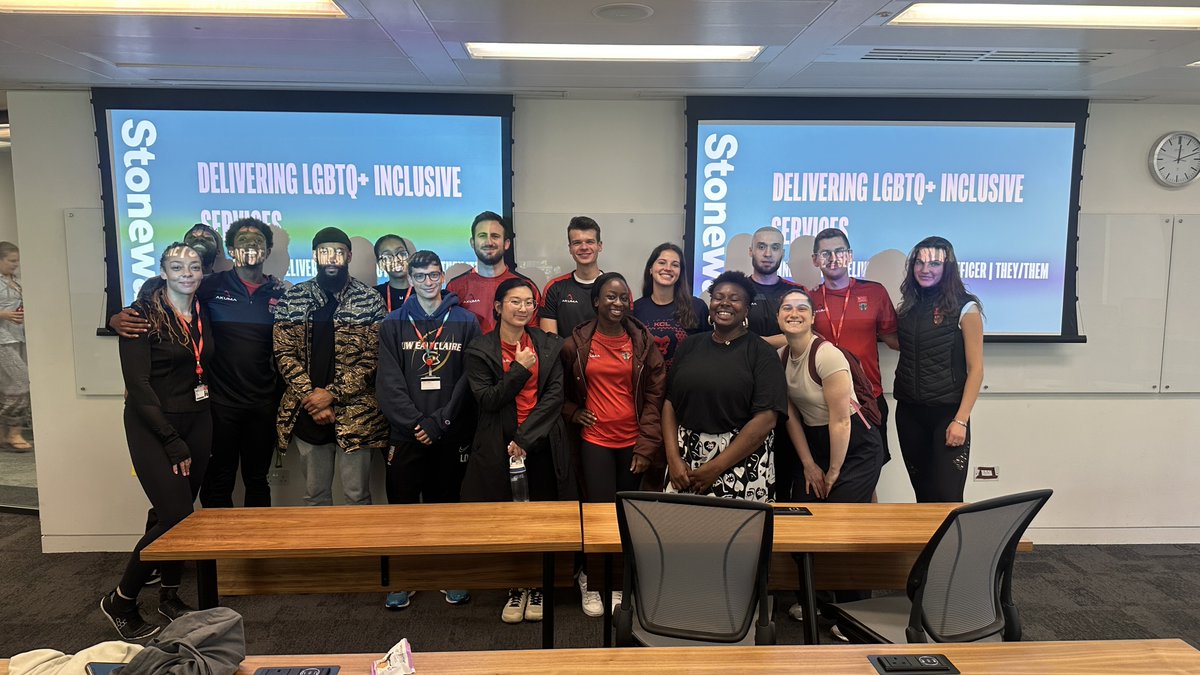 We’re so thankful to <a href="/stonewalluk/">Stonewall</a>  for delivering amazing inclusivity training to our health &amp; fitness coaches, managers, coordinators, and student staff last week! 🌈✨
