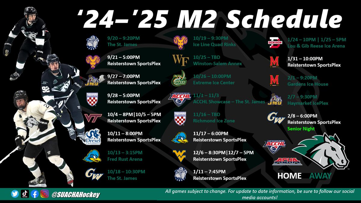 Initial M2 Schedule Drop!

We look like to finalize all times and locations over the next few weeks. 

If any teams have changes, please contact Matt Grimm at mgrimm@stevenson.edu or Coach Kittelberger at jkittelberger@stevenson.edu. 

#LL24 #family #greenhorses #rollstangs