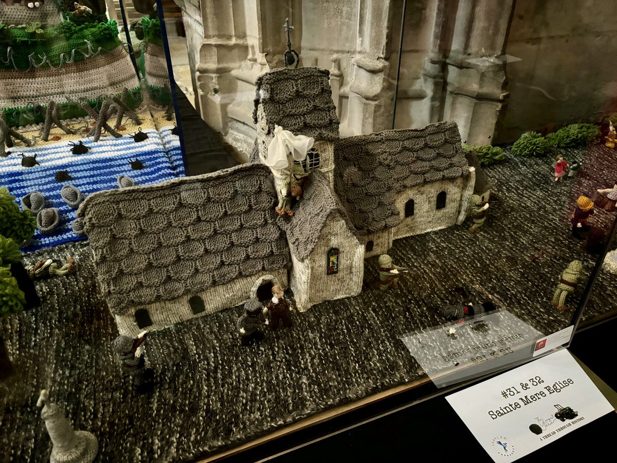JoSoulby's tweet photo. The Longest Yarn in Carantan Cathedral. So impressive! #Dday #knitting #Longestyarn https://t.co/gg4Un8HMF8