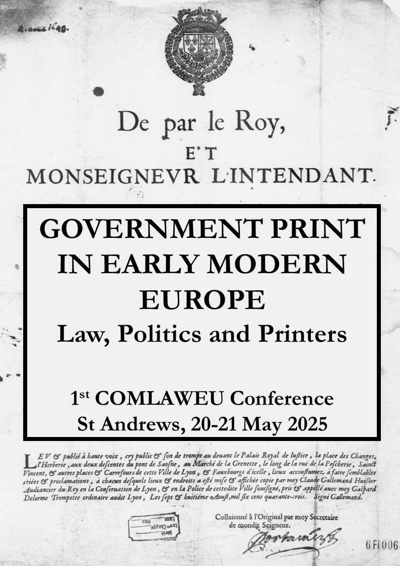Arthur der Weduwen (@a_der_weduwen) on Twitter photo Excited to open the Call for Papers for the 1st COMLAWEU Conference at <a href="/univofstandrews/">University of St Andrews</a>, to take place on 20-21 May 2025! The deadline for proposals is 31 October. 1/3 Excited to open the Call for Papers for the 1st COMLAWEU Conference at <a href="/univofstandrews/">University of St Andrews</a>, to take place on 20-21 May 2025! The deadline for proposals is 31 October. 1/3