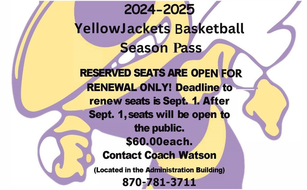 Reserved seating information for the 2024-25 school year.