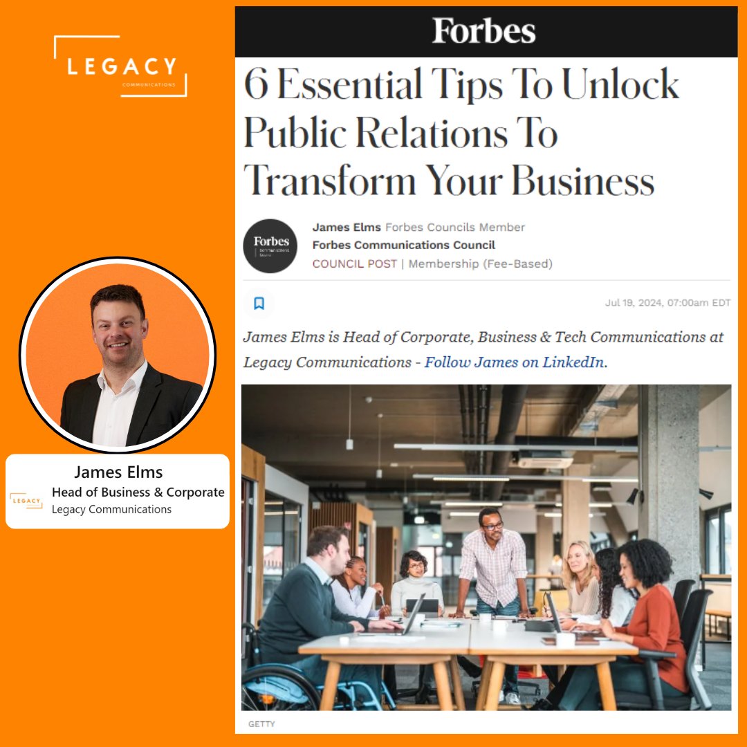 Legacy_Comms's tweet image. Our Head of Corporate &amp;amp; Tech Communications @james_elms gives his insights in @Forbes, outlining how businesses can unlock real financial return on investment through strategic PR.
Have a read of the article here:
forbes.com/sites/forbesco…
#LegacyCommunications #Forbes #PR