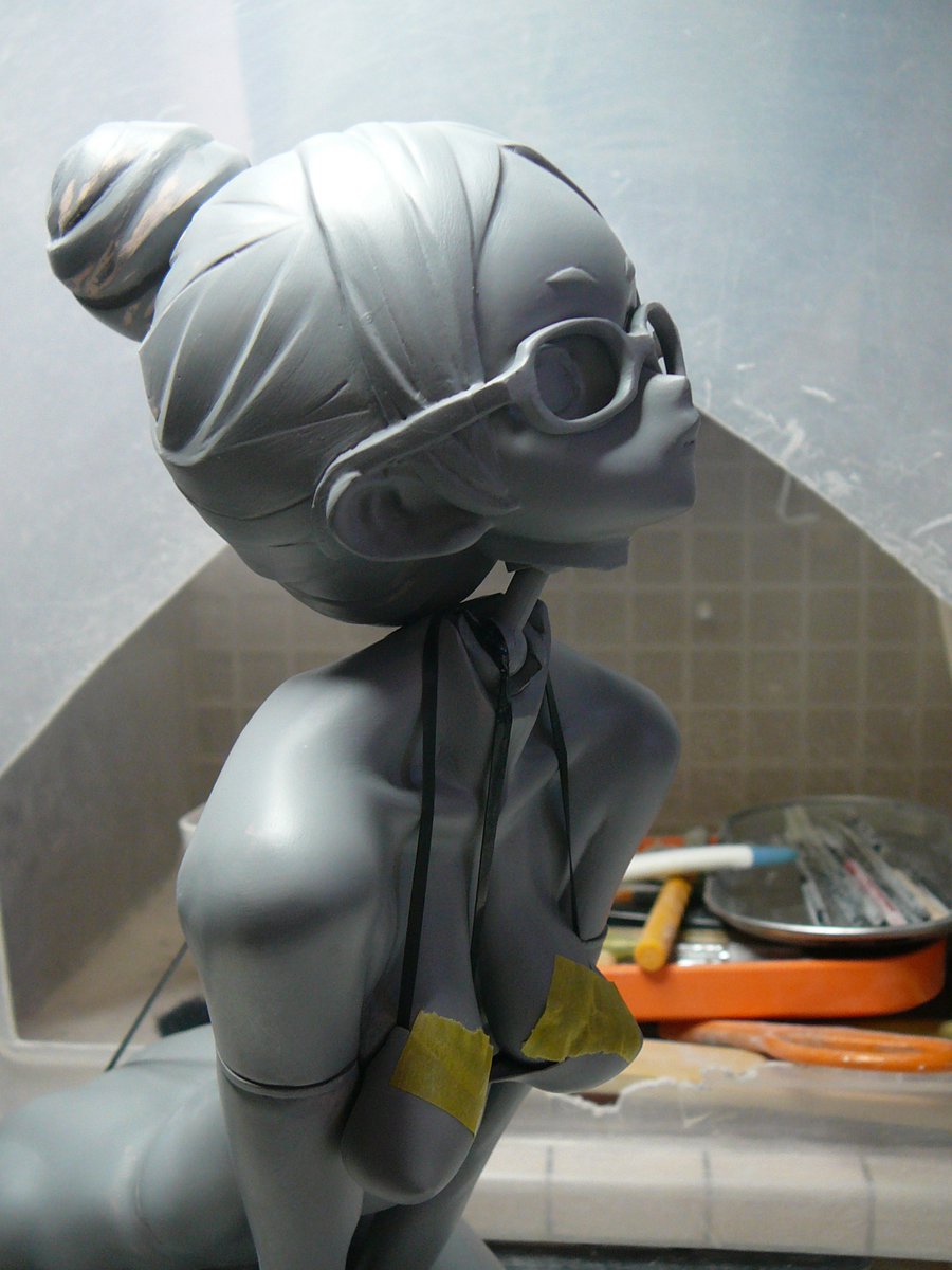 今回の新作、首のみ可動にしてみました　頭部が動く事で表情が楽しめるかなっと思いまして