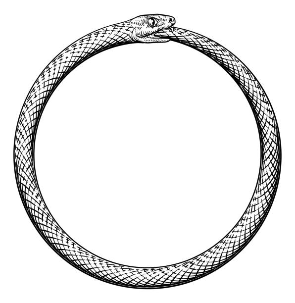 The spiral sun is for growth and new beginnings, as well as the power of the maiden, or mother. And lastly, the eternal ouroboros symbol denotes the cycle of life and continuous creation, rebirth, or destruction.