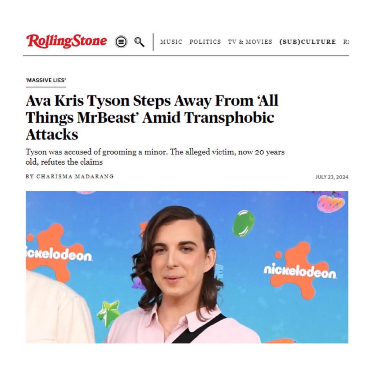 الان الصورتين ذولا متداولات بشكل ضخم لعناوين مجلة "Rolling Stone" اثناء نقلها خبرين مشابهين والبعض، طبعاً نقلوها بشكل مختلف تماماً عشان كريس متحول، شوفو حجم الاختلاف وقررو بنفسكم… 

العنوان الأول:
"Dr Disrespect أرسل عن عمد رسائل صريحة إلى قاصر، حسبما يقول موظف سابق في تويتش"