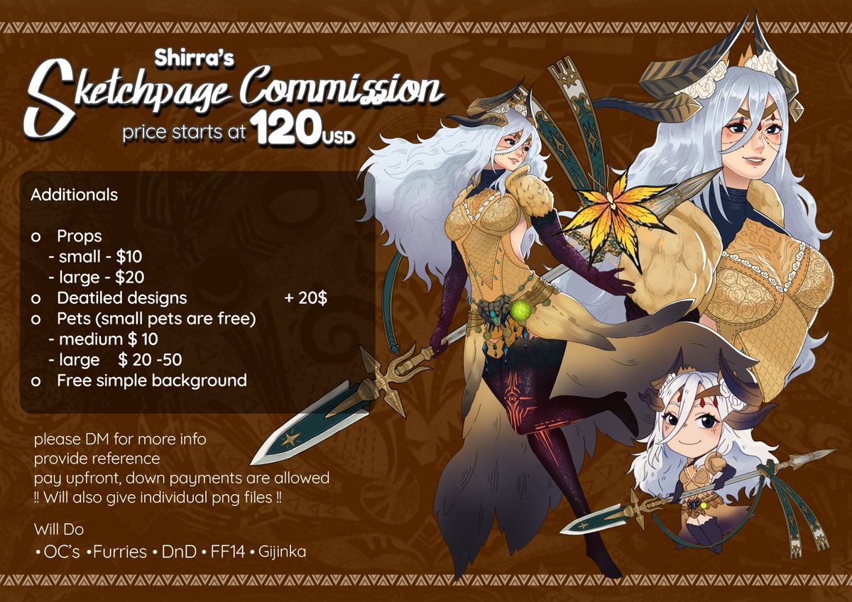 shirra_y's tweet image. ✨Commission Open ✨
❌ NSFW
❌ Mecha
#Commission #characterart #digitalart #MonsterHunter