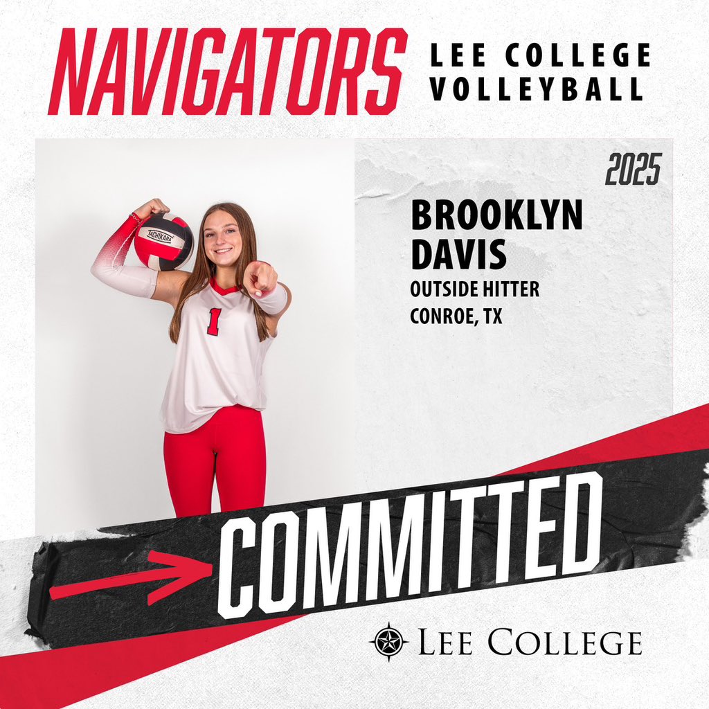 Congrats to 2025 outside hitter <a href="/BrooklynDavis30/">Brooklyn Davis</a> for her commitment to Lee College!❤️🩵