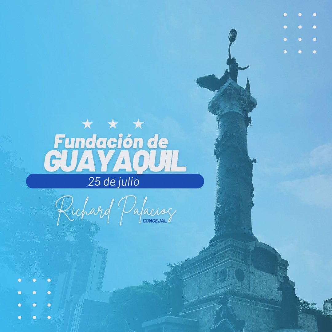 En estos 489 años de la fundación de Guayaquil, celebramos su rica historia, vibrante cultura y el espíritu inquebrantable de su gente. ¡Felicidades a nuestra querida ciudad hermana!

#Guayaquil #FiestasJulianas #FundaciónDeGuayaquil