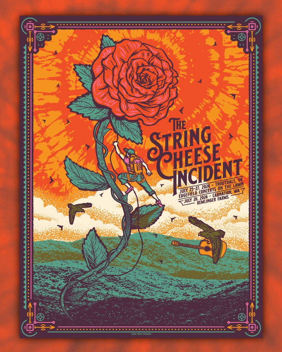 We are out here and ready to rock the Pacific Northwest! 3 nights at Edgefield in PDX starting tonight, and Sunday at Remlinger Farms outside Seattle. Stop by merch inside both venues pick up the official poster by Justin Helton of @StatusSerigraph!