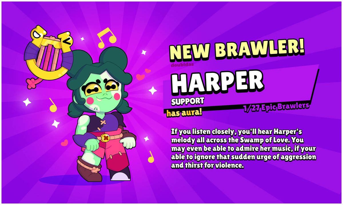 Onuuj_'s tweet photo. [New Brawler Concept] Harper

! Voicelines Below ! 

( #BrawlStars #brawlerconcept #BrawlStarsArt #BrawlStarsConcept #brawlstatsfanart ) https://t.co/Fnmwmk9HhJ