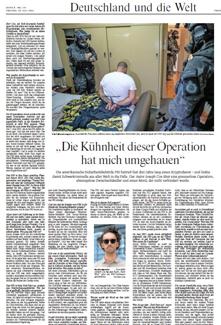 Der <a href="/josephfcox/">Joseph Cox</a> hat ein großartiges Buch geschrieben - über den Kryptodienst #Anom, mit dem das FBI Kriminelle in aller Welt in die Falle lockte. Ein Best-Off gibt´s in der Freitags-<a href="/faznet/">Frankfurter Allgemeine</a>. Wer sich für #OrganisierteKriminalität interessiert, sollte aber auch das Buch lesen👇