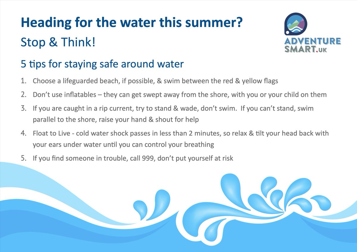Anyone can drown, no one should. Top tips for cooling off safely in, on &amp; around water this summer #BeAdventureSmart #WHO #DrowningPrevention #DrowningPreventionDay