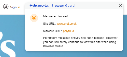 Dominic_EE's tweet photo. @Pret  Just to let you know, when you connect to the wifi in store on a laptop with a virus protector you get the attached error... may be worth looking into... https://t.co/sVOhwfBDsE