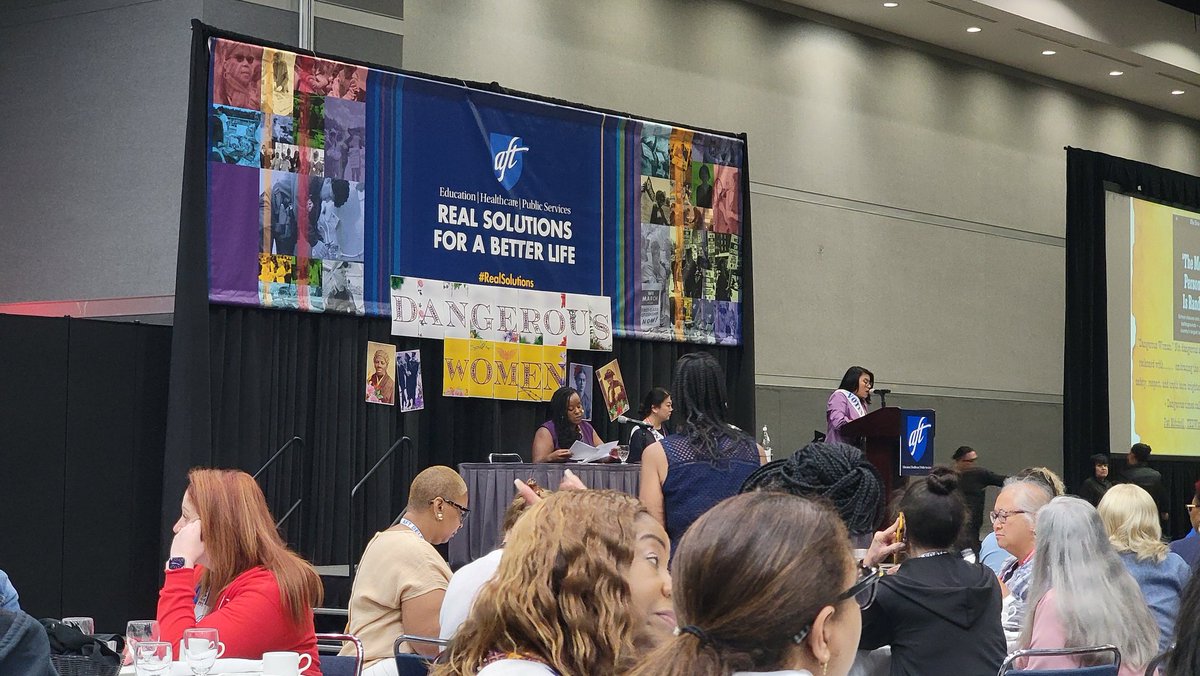 As we wait to hear the next POTUS <a href="/KamalaHQ/">Kamala HQ</a>
speak at <a href="/AFTunion/">AFT</a> Convention, NHFT delegates enjoyed our Women's Rights Breakfast. Thank you <a href="/AFTEVPDeJesus/">Evelyn DeJesus AFTExecVP 🇺🇸🇵🇷📚👩🏻‍🏫⛪️</a>. We're ready to #GOTV for a woman in the White House at last! #DangerousWomen #RealSolutionsForABetterLife #MarchOn