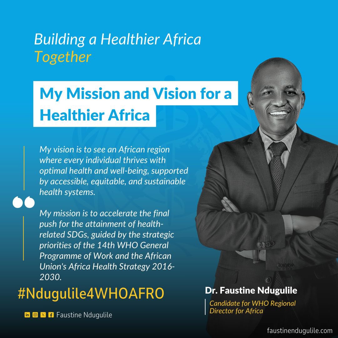 MasaluPaschal's tweet photo. With 6 yrs left to complete the #DecadeOfAction by 2030, #WHOAFRO needs a transformational leader for effective fulfillment of the #SDGs. @DocFaustine 🇹🇿is a perfect fit, possessing both technical and political skills to advance health agenda in Africa| Cc @ali_naka @zoomafrika1 https://t.co/qw8oC1hk6C