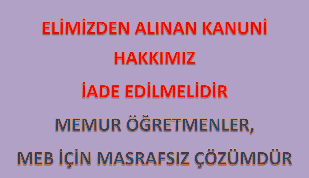 <a href="/egitimsen/">Eğitim Sen</a> #MemurÖğretmenler in MEB e geçişine engel olan yönetmelik maddesi kaldırılmalı.