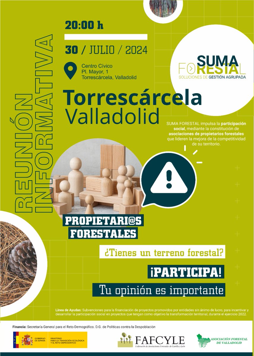sumaforestal's tweet image. ¡Nos vemos la semana que viene!
🗓 30.7.2024
Centro cívico, Torrescárcela. Valladolid 
🗓 31.7.2024
Biblioteca
Viloria, Valladolid.
Trabajan con #fafcyle en este proyecto #asfose, #asfoza y #asfova.
¡Te esperamos!