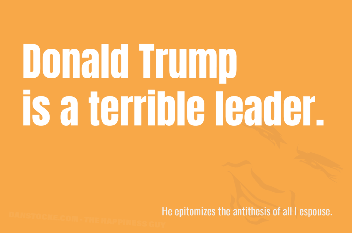 I, for one, would never hire Donald Trump to work for me. When I hold him up to my own personal values, he doesn't come even remotely close to what I want to see more of in this world.

I wish more people would do the same.

danstocke.substack.com/p/trump-is-a-t…