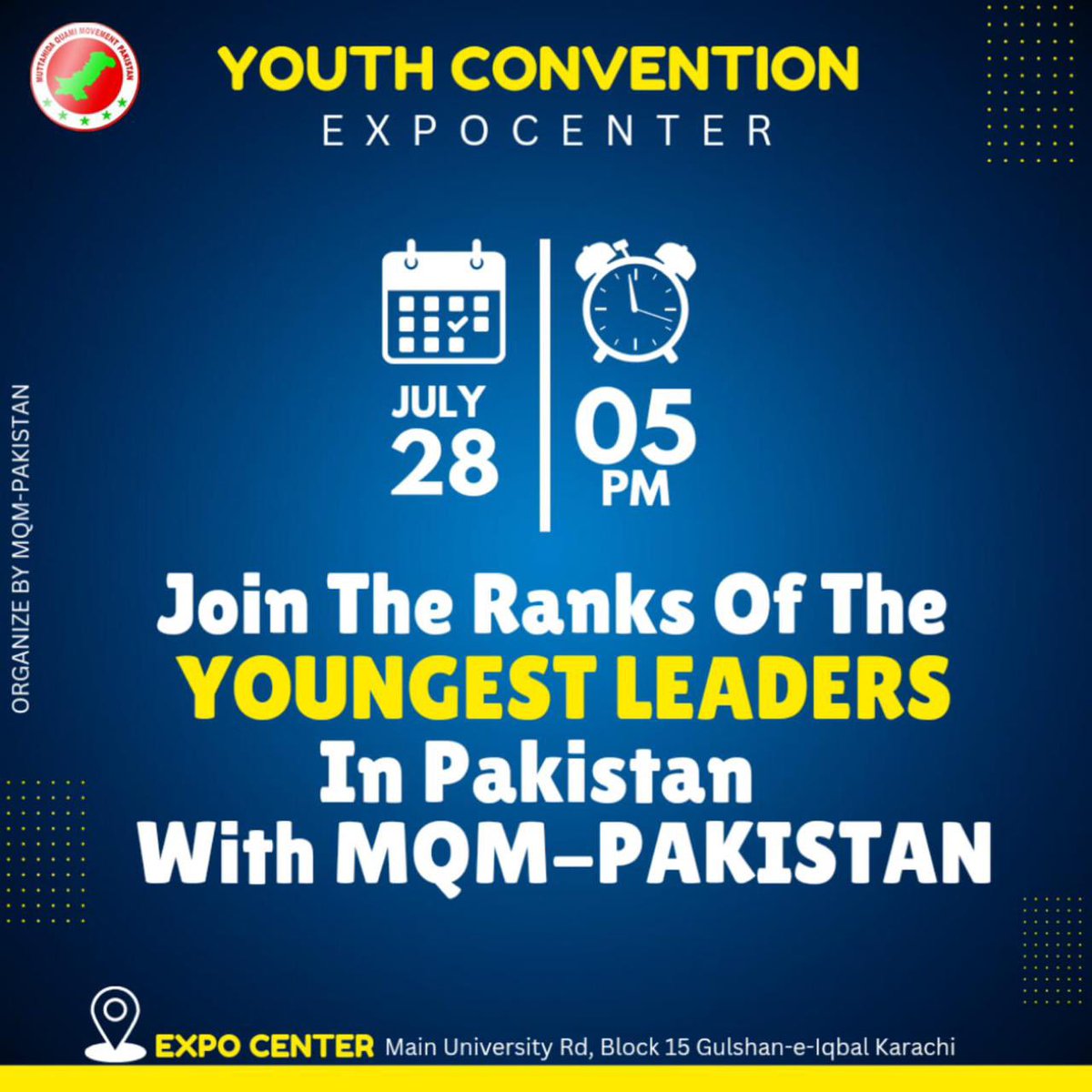 JahanzaibJBK's tweet photo. MQM is the only Party that has provided the Educated and Middle-Class Youth with Chances to be a part of Assemblies.

From 1987 to 2024 our History is our biggest testament of sincerity with the Youth.

Join us on Sunday at the Expo Center!

#MQMConnectingYouth https://t.co/5xAuQ0jgqF