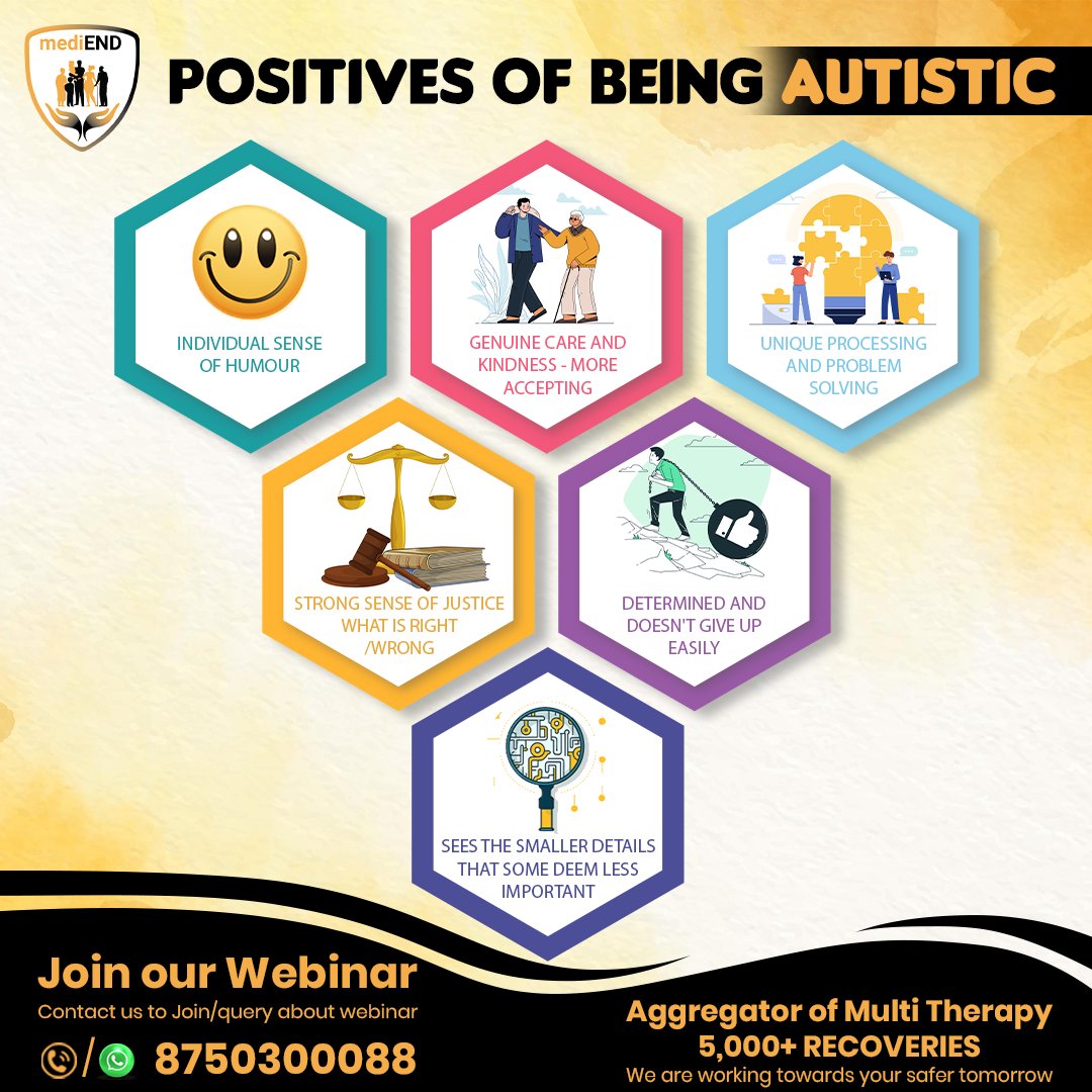 medi_end_'s tweet photo. POSITIVES OF BEING AUTISTIC
Learn more & register today! 📞 Call us at 8750300088 or register online: https://t.co/VWXdwtNHkV
.
.
.
.
#Health #Register #autismdisorder #healthcare #anxiety #burnoutprevention #ADHD #positives #individual #strong #determined #genuine #important https://t.co/tiPRV23PXj