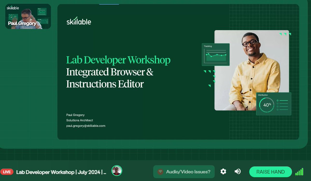 cswaly's tweet photo. Attending the monthly Lab Develop with @skillable and @paullgregory This month is on two brand new features, Skillable Integrated Browser and the new Instructions Editor. Always appreciate the innovation and constant development of the platform. Excited to try them out! https://t.co/4WHzWpDqlj