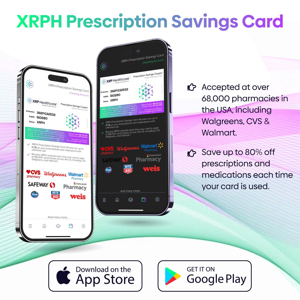 UtilityGuy7's tweet photo. XRP Healthcare saves upto 80% off prescriptions at Walgreens and other particupating outlets.

$XRPH 🚀🚀  available at BitMart, Bitrue and LBank exchanges. https://t.co/cc9dbyhuF7