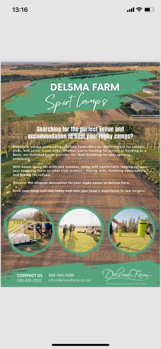 holla5653's tweet photo. Lovely place for a rugby camp! Been there twice this year. Highly recommend @Oom_Rugby @SARugbymag @Ploegskaar1 https://t.co/1AeFOwe7BJ