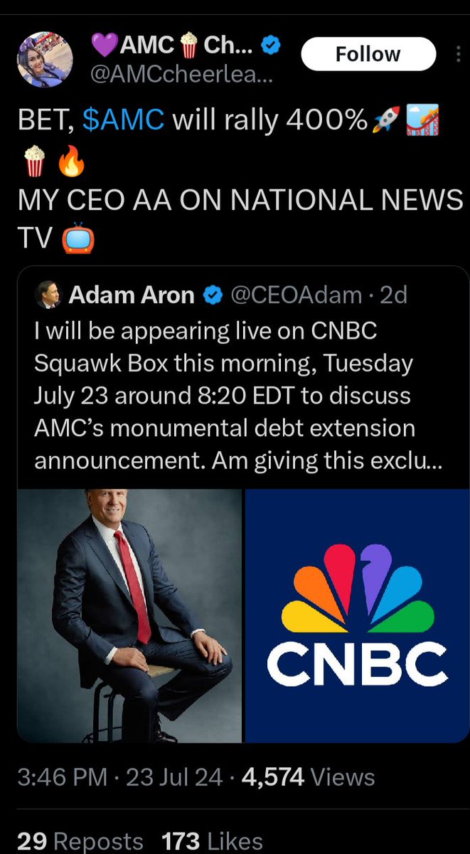 AMCHOTC's tweet photo. #securitesfraud #amc $amc #AMCTheaters #AMCTheatres 

One day later: https://t.co/cY6uhURh41