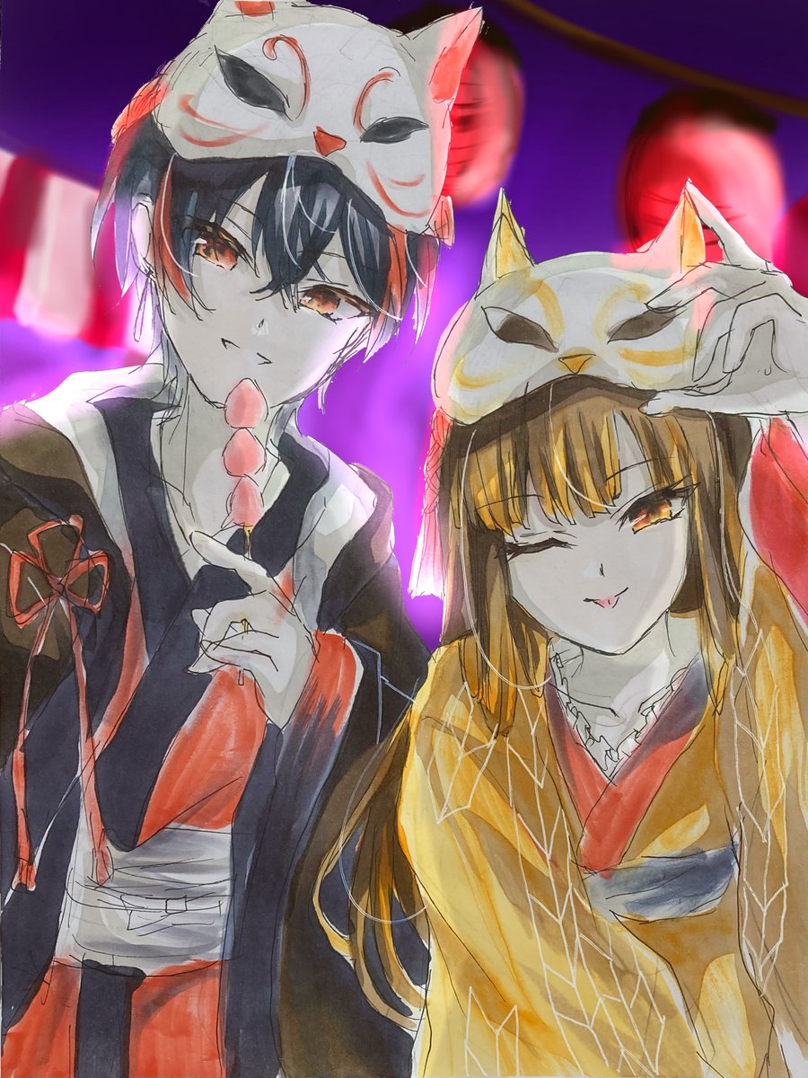 ー【夜祭】ー #からぴち #ぴちあーと #ゆあんくん #えと さん