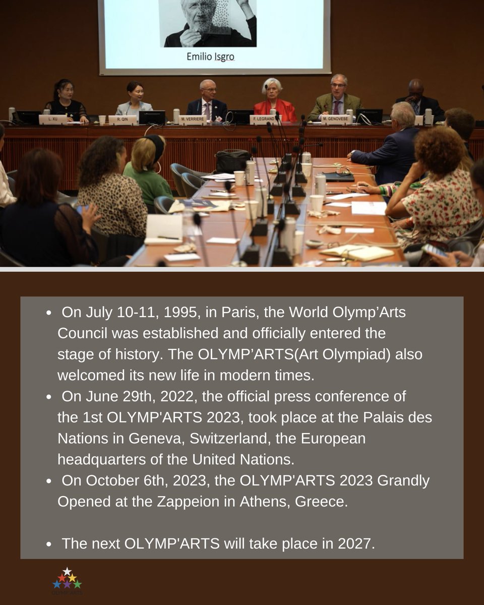 “The OLYMP’ARTS were created to take up the Art #olympiad that have been initiated in ancient Greece, in 566 BC.”
Like Mr. #Coubertin, Mr. Marc Verriere devoted himself into the career of this historical process of renaissance, which was fraught with hardship and frustration.