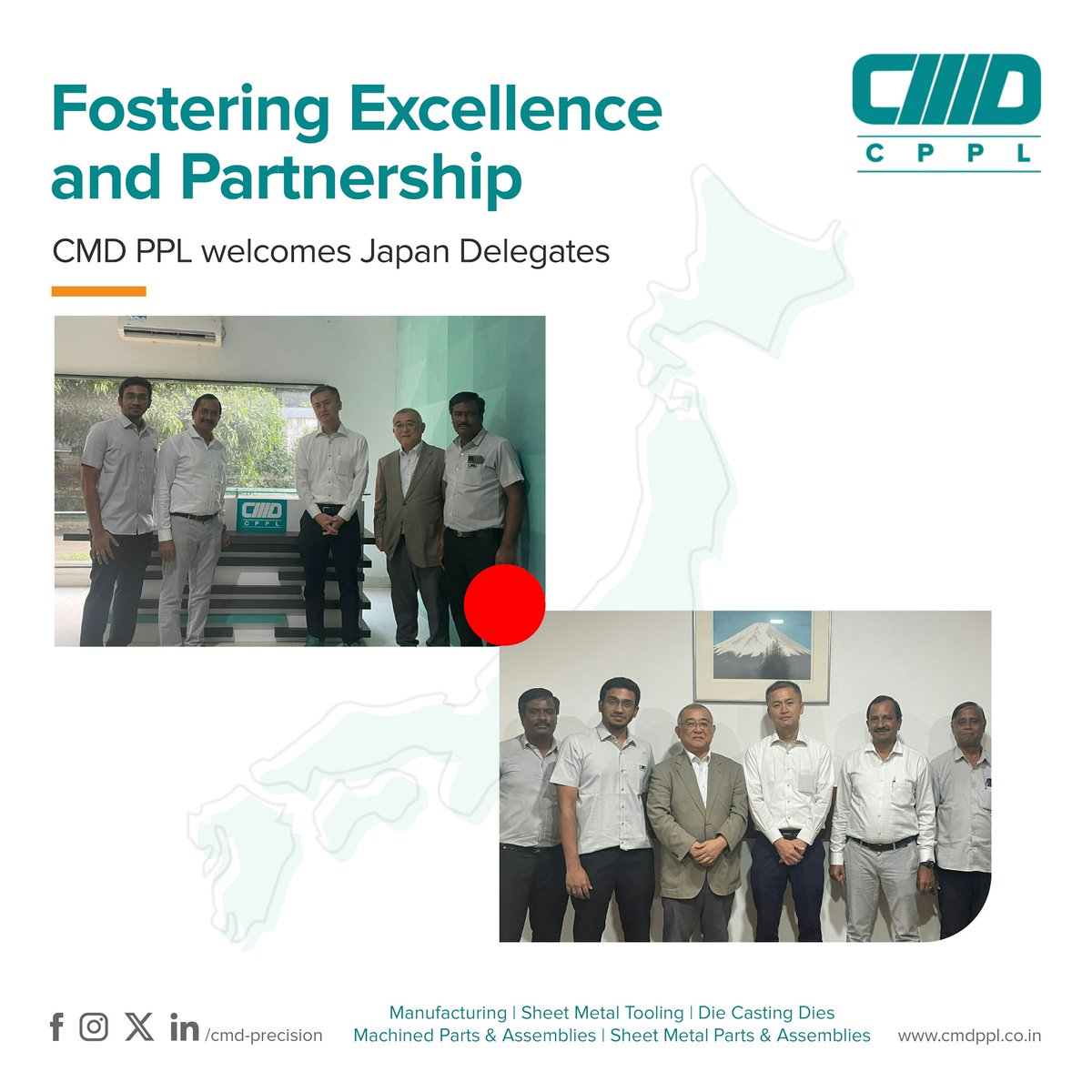 Cmd_Precision's tweet image. CMD PPL is thrilled to welcome our esteemed delegates from Japan! This visit marks a significant milestone in our commitment to fostering excellence and strengthening international partnerships. 

#CMD #CPPL #PrecisionProducts