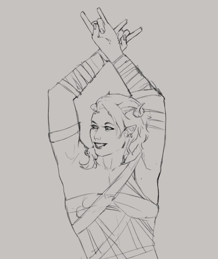 Just finished my first playthru of bg3 so here’s a little karlach sketch to celebrate! Get ready for more brainrot art though 😟