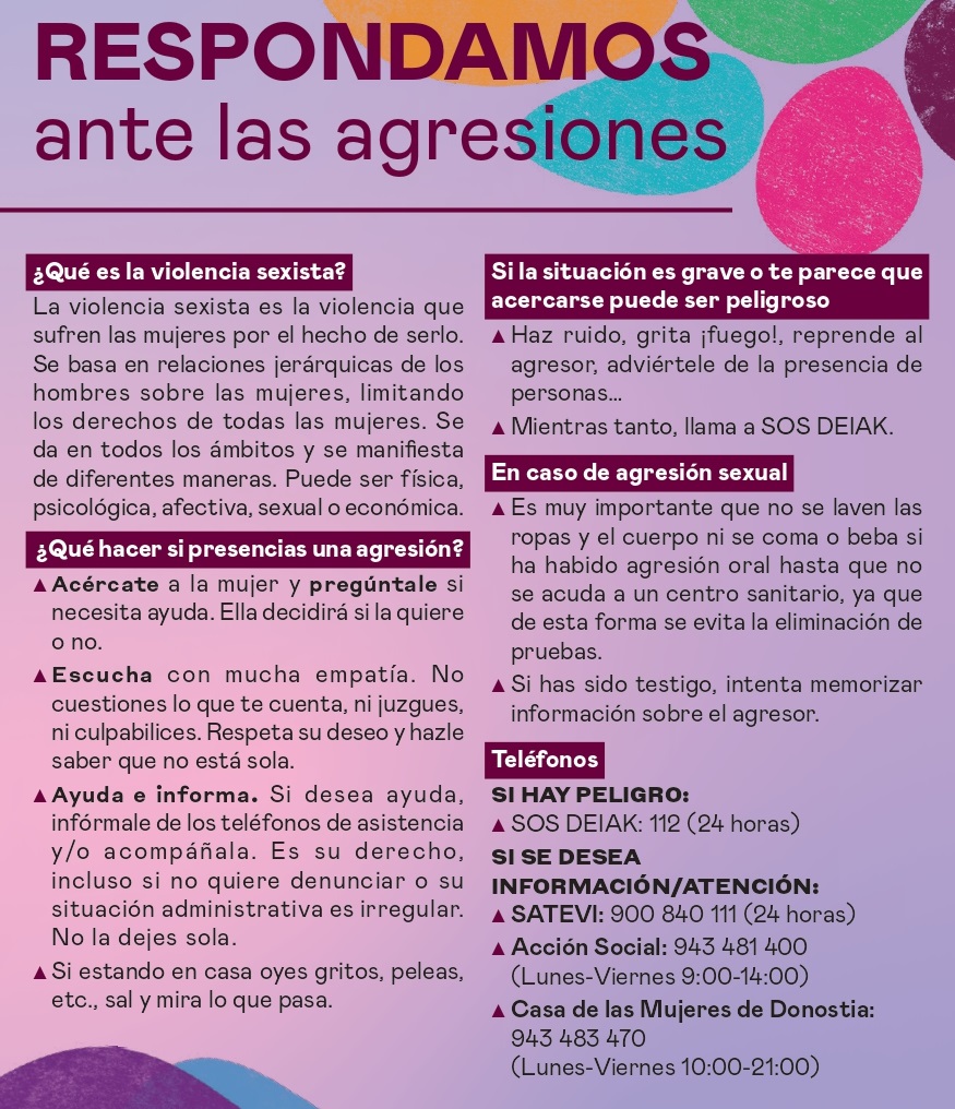 🟣En Donostia / San Sebastián también queremos fiestas libres de agresiones sexistas. ¡Viva las fiestas libres y feministas!

➜ Algunas recomendaciones  👇

🔸Más información: ezezetzda.eus

#festetanereaske #NOesNO #violenciasexistaNO <a href="/Ayto_SS/">Ayto San Sebastián</a>