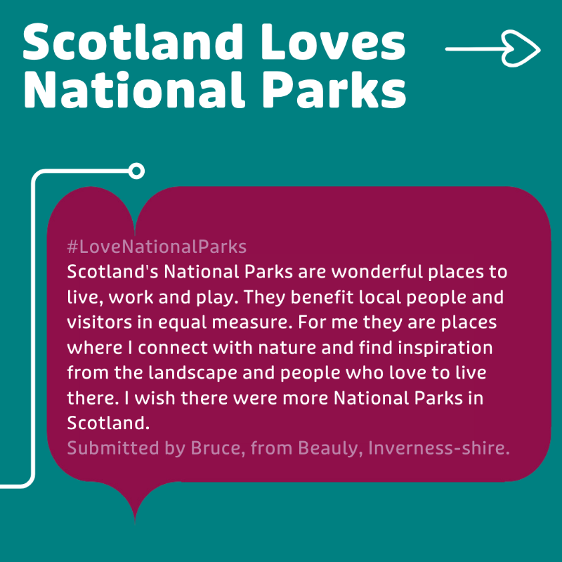 APRScotland's tweet photo. It’s an exciting time for National Parks 🏞️

Galloway has just been announced as the proposed location for Scotland’s next National Park. 

We’re sending a message to MSPs and decision-makers about how important National Parks are to us.