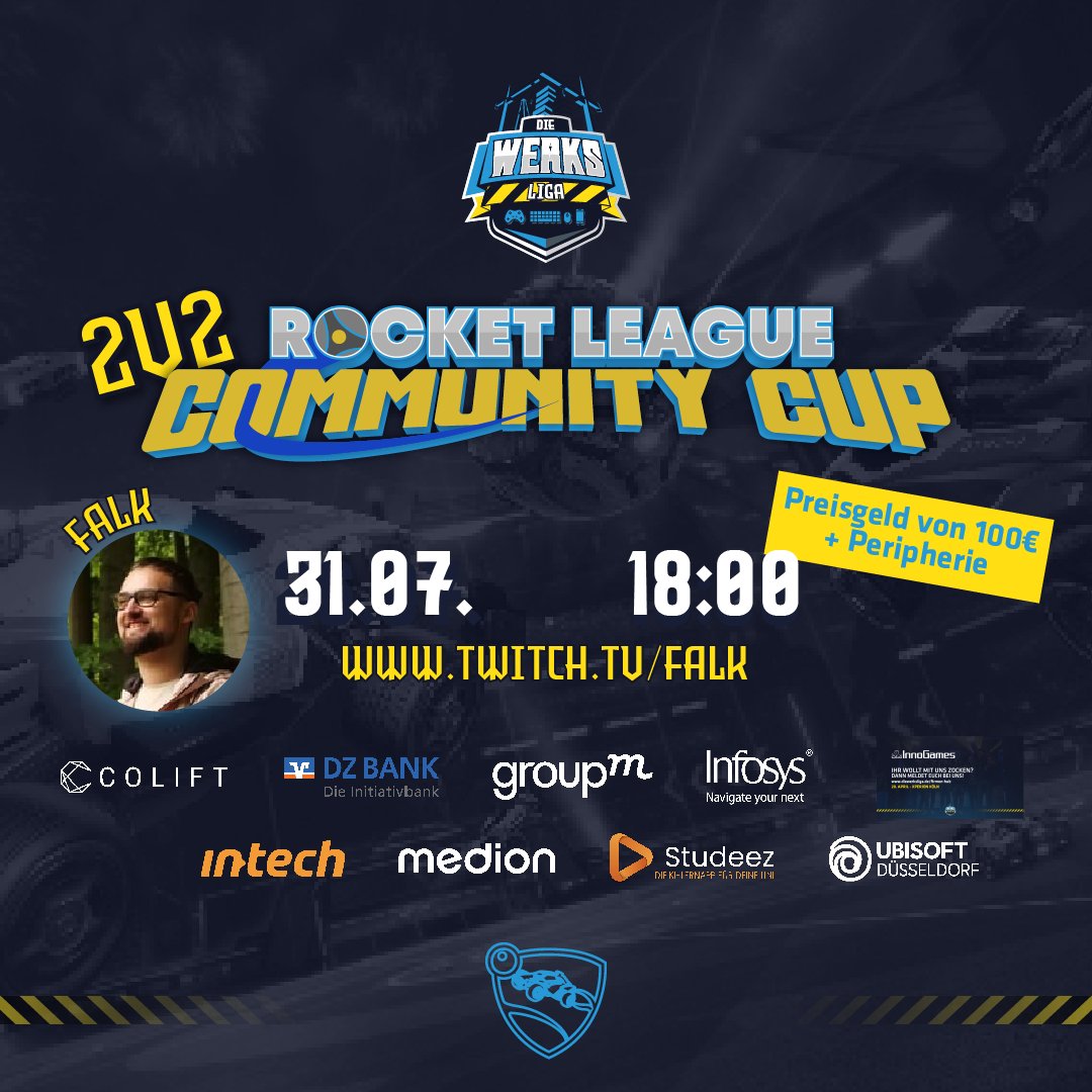 Es ist mal wieder Zeit für ein Community Turnier mit saftigem Preisgeld!

turnier.diewerksliga.de/tournaments/fa…

Format: 2v2 - Double Elimination
Start ist kommender Mittwoch - 18 Uhr

#werbung