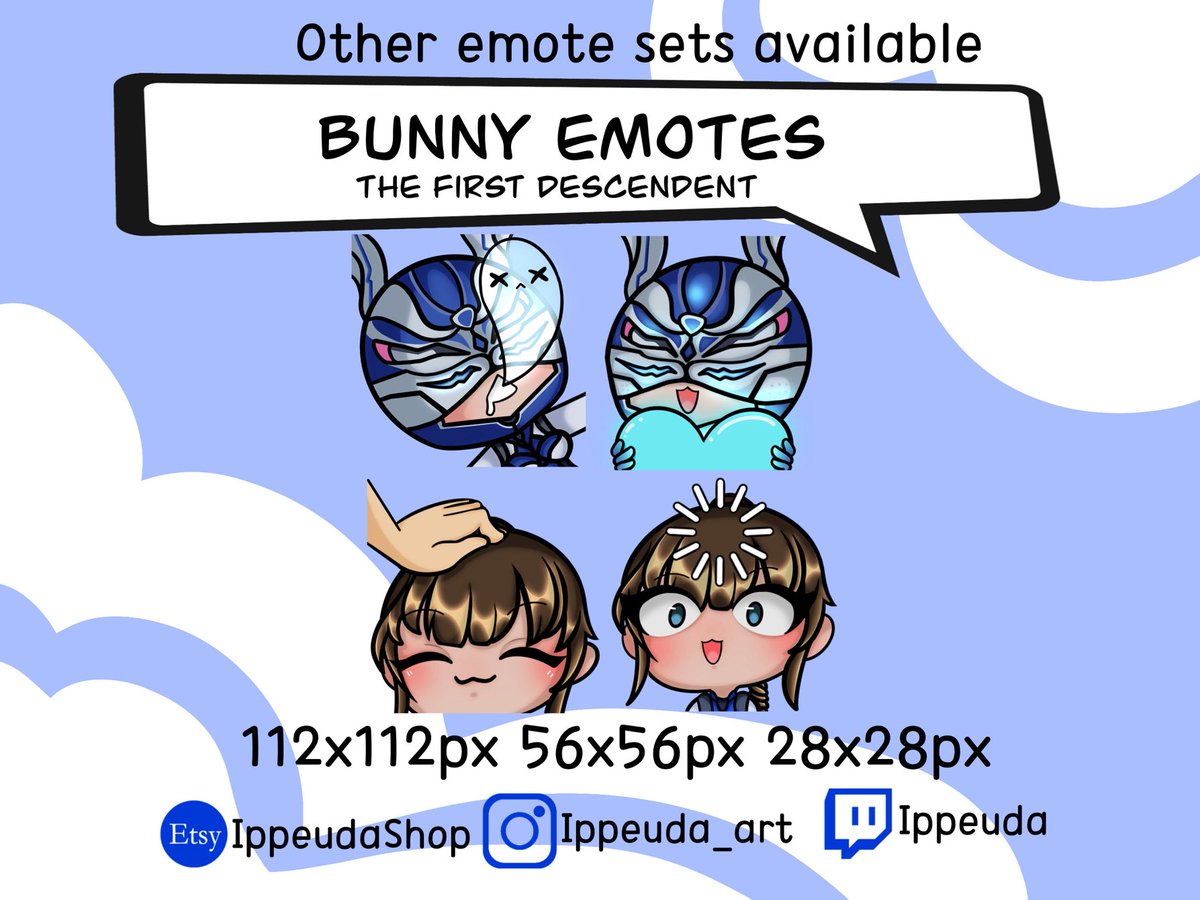 Ippeuda_'s tweet photo. I’ve been obsessed with the first descendant lately 🧍🏻‍♀️ so here’s some bunny emotes!

https://t.co/kJa8oxhRcQ https://t.co/1qiFCrUGzK