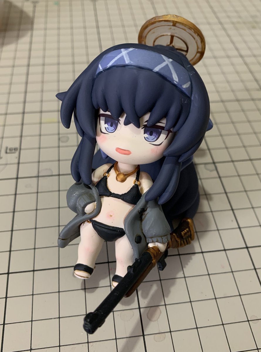 夏WF新作その4、ブルアカの水着ウイちゃん。
出力品キットでヘイローがクリアパーツ、目のデカール付きです。
写真適当でごめんね…
#WF2024S