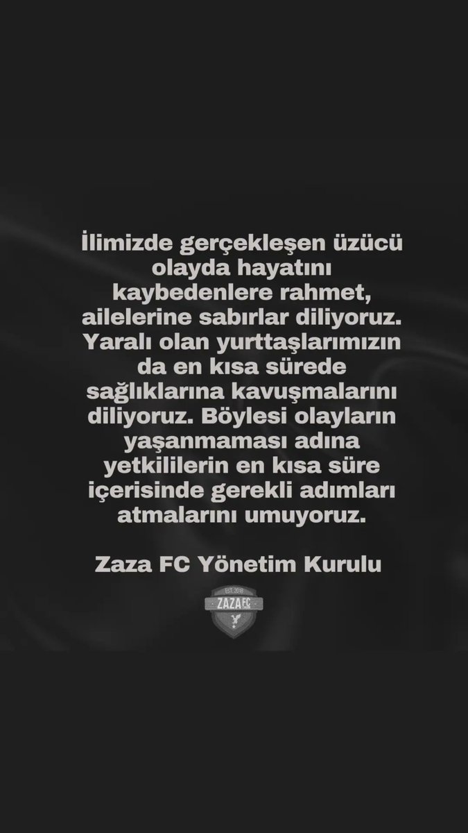 İlimizde gerçekleşen üzücü olayda hayatını kaybedenlere rahmet, ailelerine sabırlar diliyoruz. Yaralı olan yurttaşlarımızın da en kısa sürede sağlıklarına kavuşmalarını diliyoruz. Böylesi olayların yaşanmaması adına yetkililerin en kısa süre içerisinde gerekli adımları atmalarını