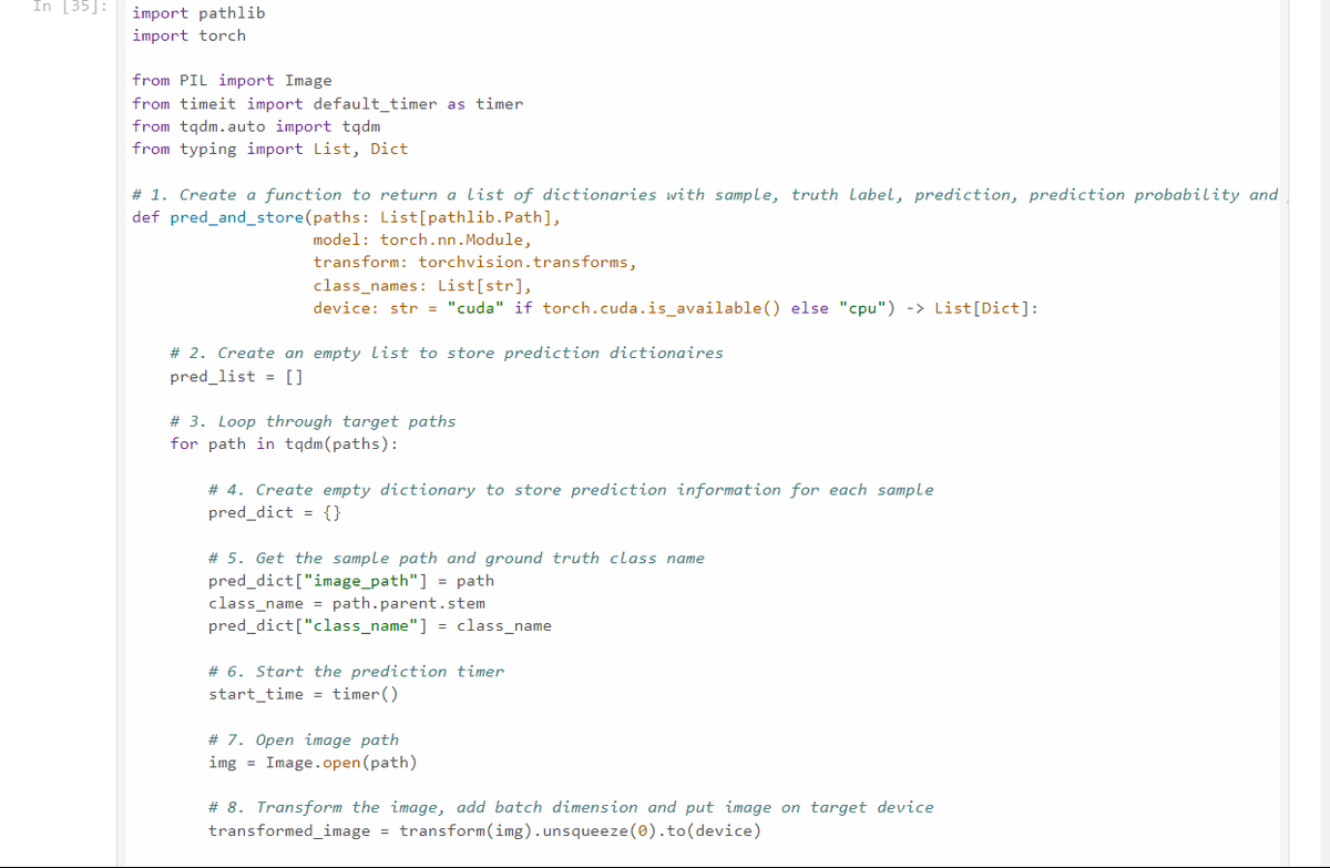 nabin_yd_'s tweet photo. Day 55: Worked on making predictions with our trained models and timing them. Function to make predictions across the test dataset, and compared results, prediction times, and sizes for EffNetB2 and ViT. 

#LSPPDay55 #60DaysOfLearning2024 #LearningWithLeapfrog  @lftechnology https://t.co/wSS4tJx35g