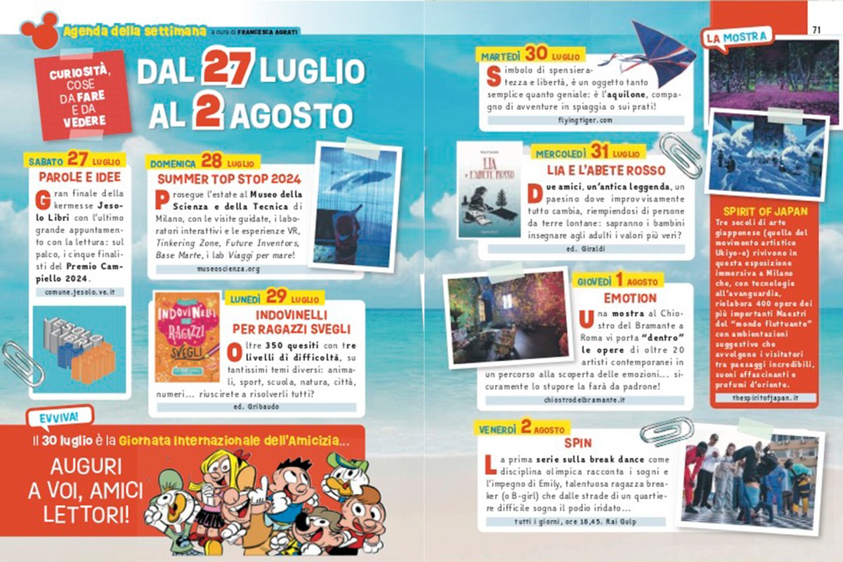Sfoglio le pagine di <a href="/TopolinoIT/">Topolino Magazine</a>  in edicola dal 24 luglio e... Lia e l'Abete Rosso nei consigli dell'Agenda della settimana 😍
<a href="/giraldieditore/">Giraldieditore</a> #liaelabeterosso #topolino #mikeymouse #disney #leggere #book
