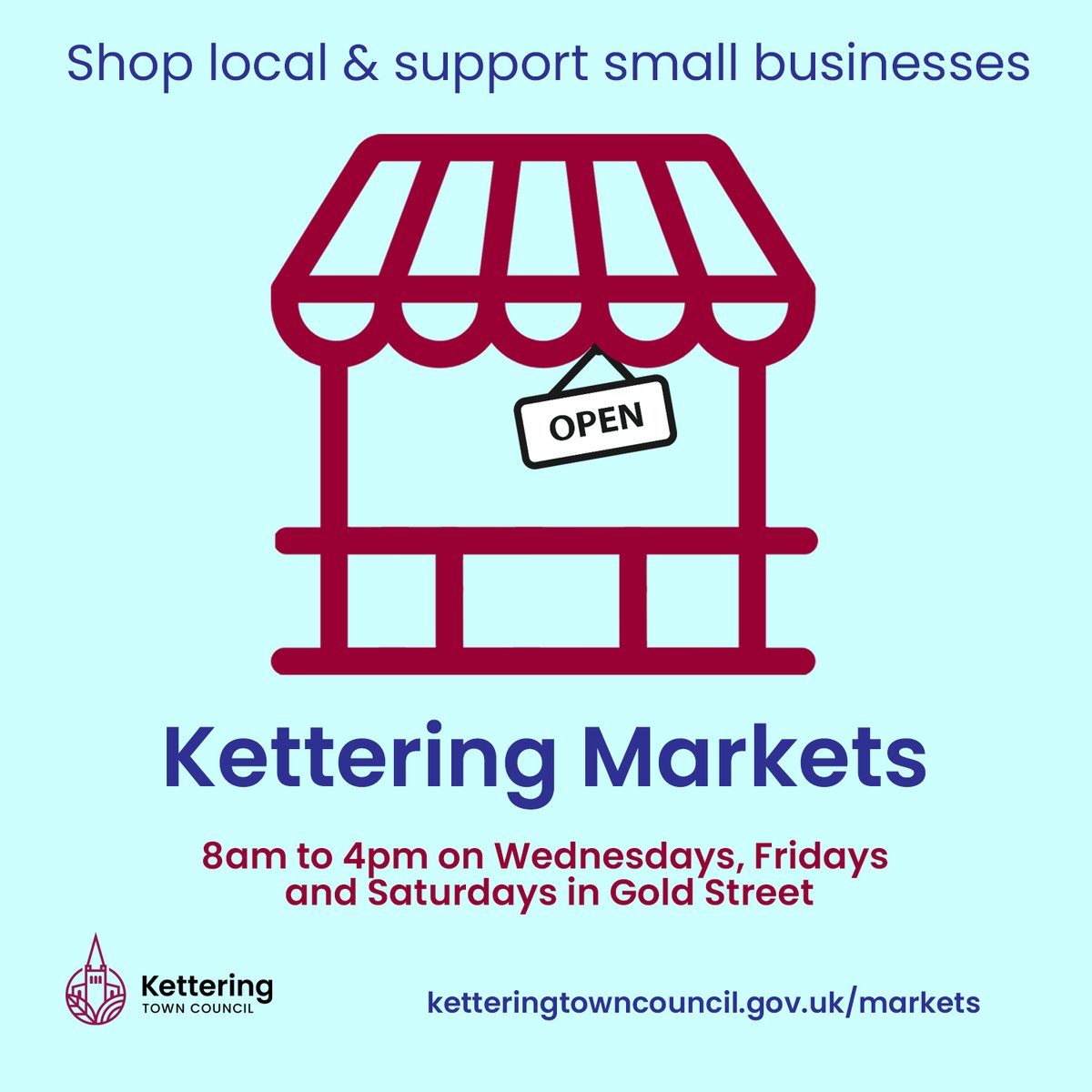 Calling all friendly and enthusiastic stallholders! We’re looking for local traders to join our weekly markets. If you are interested please get in touch for more information at markets@ketteringtowncouncil.gov.uk or book a market at ketteringtowncouncil.gov.uk/markets.