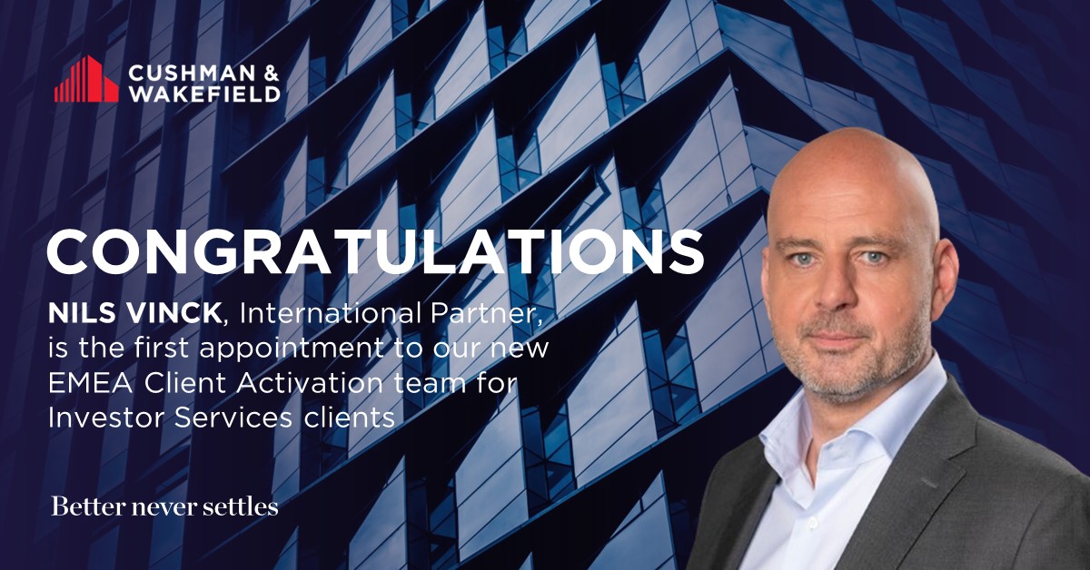 Cushman &amp; Wakefield is delighted to announce that Nils Vinck, International Partner, is the first appointment to our new EMEA Client Activation team. Nils led the French Capital Markets team for 11 years and contributed to developing the investment business in France.