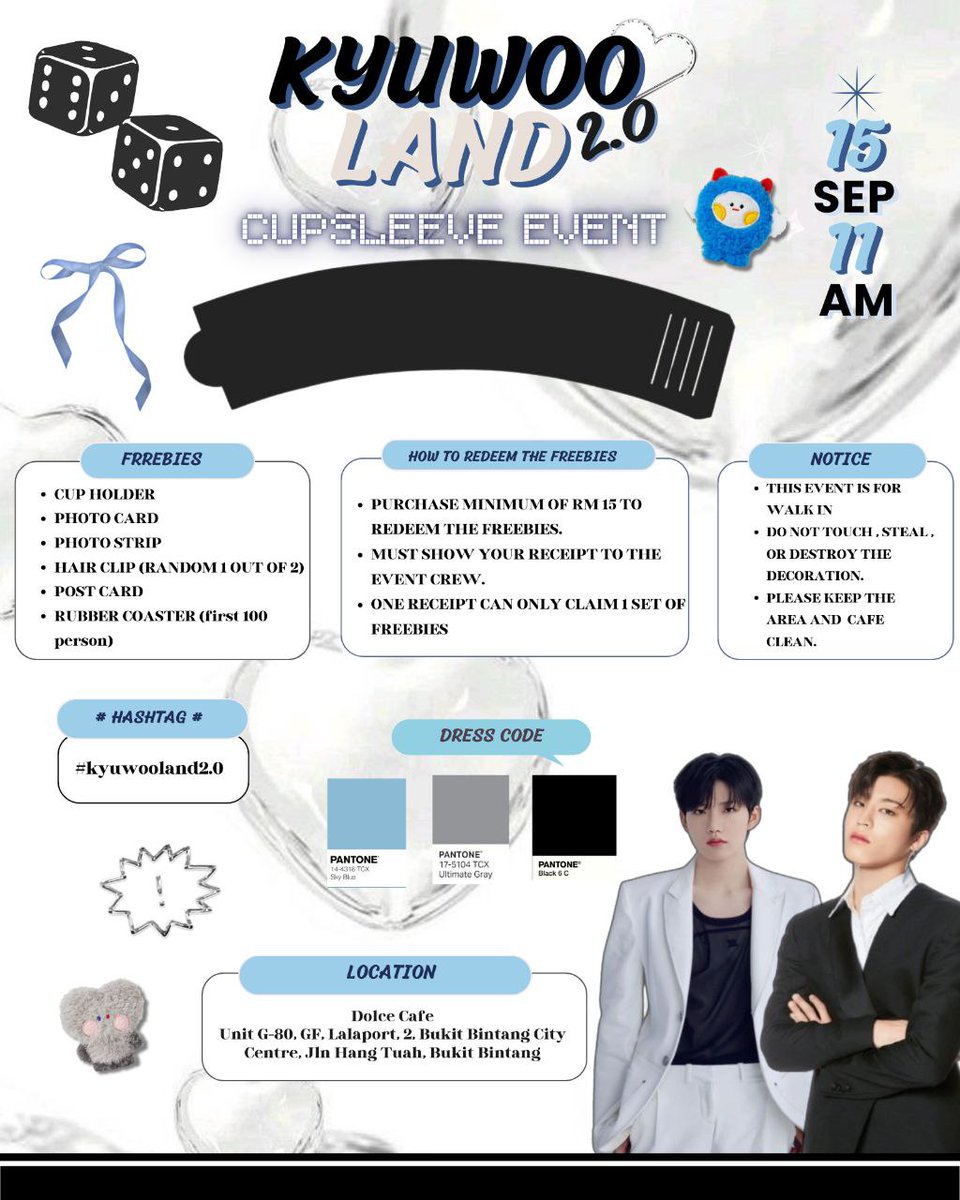 KyuWoo_0928's tweet photo. 🌠2024 KIM JUNKYU &amp; PARK JEONGWOO BIRTHDAY CUP SLEEVES EVENT🌠
IN KUALA LUMPUR, MALAYSIA🇲🇾

☆ 𝐂𝐎𝐌𝐈𝐍𝐆 𝐒𝐎𝐎𝐍...
🗓️ SEP 15 (Sunday) 
📍DOLCE&amp;CO LALAPORT
📜 More details in picture 2

#TREASURE #KIMJUNKYU #PARKJEONGWOO #김준규 #박정우 
#KYUWOOLAND2 https://t.co/sBs0YVgt9L