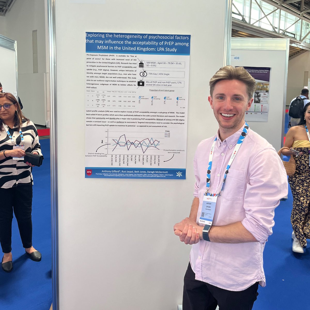 Poster 2 of 2 at #AIDS2024

This time presenting a quantitative exploration of psychosocial influences on PrEP acceptability. Great to discuss how we should consider intricacies of identity and resilience when designing messaging to ameliorate PrEP uptake!