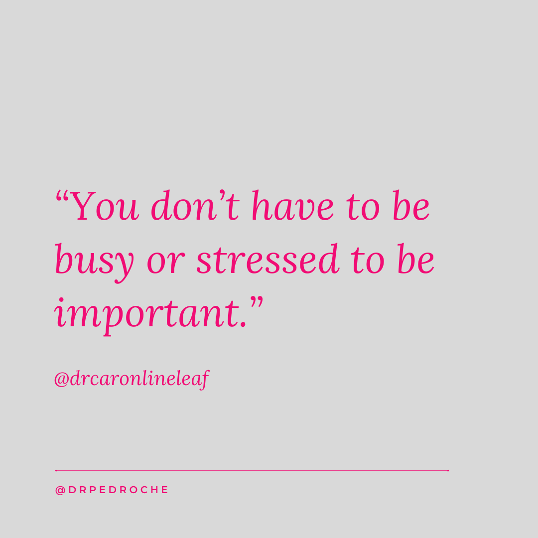 drpedroche's tweet photo. YES! "You don't have to be busy or stressed to be important." We must stop glorifying business and thinking of rest as a reward. This leads to burnout and exhaustion, strained relationships, insufficient self-care, and poor mental wellbeing. https://t.co/GSZCJu0yeX