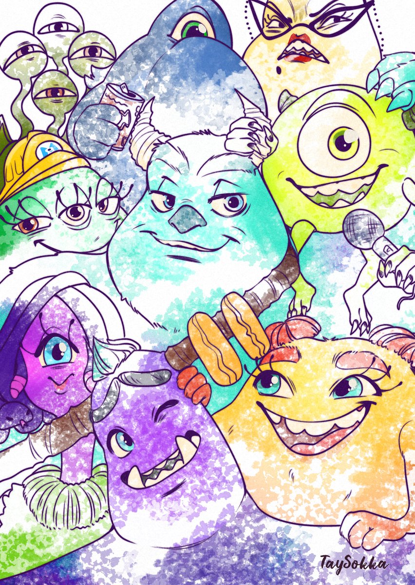 TaySokka's tweet image. Hacía años que no hacía un fanart de Pixar. &amp;lt;3 

#monstersatwork #monstersinc