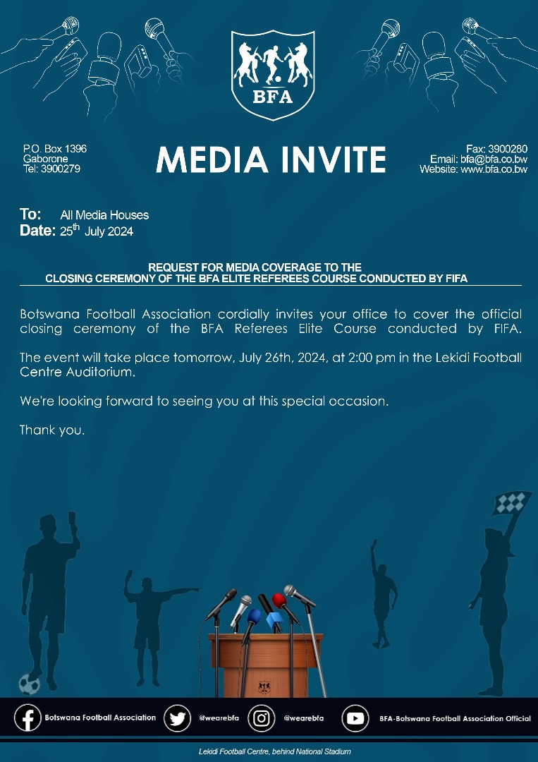 𝗥𝗘𝗤𝗨𝗘𝗦𝗧 𝗙𝗢𝗥 𝗠𝗘𝗗𝗜𝗔 𝗖𝗢𝗩𝗘𝗥𝗔𝗚𝗘
To: All Media Houses
Date: 25th July 2024