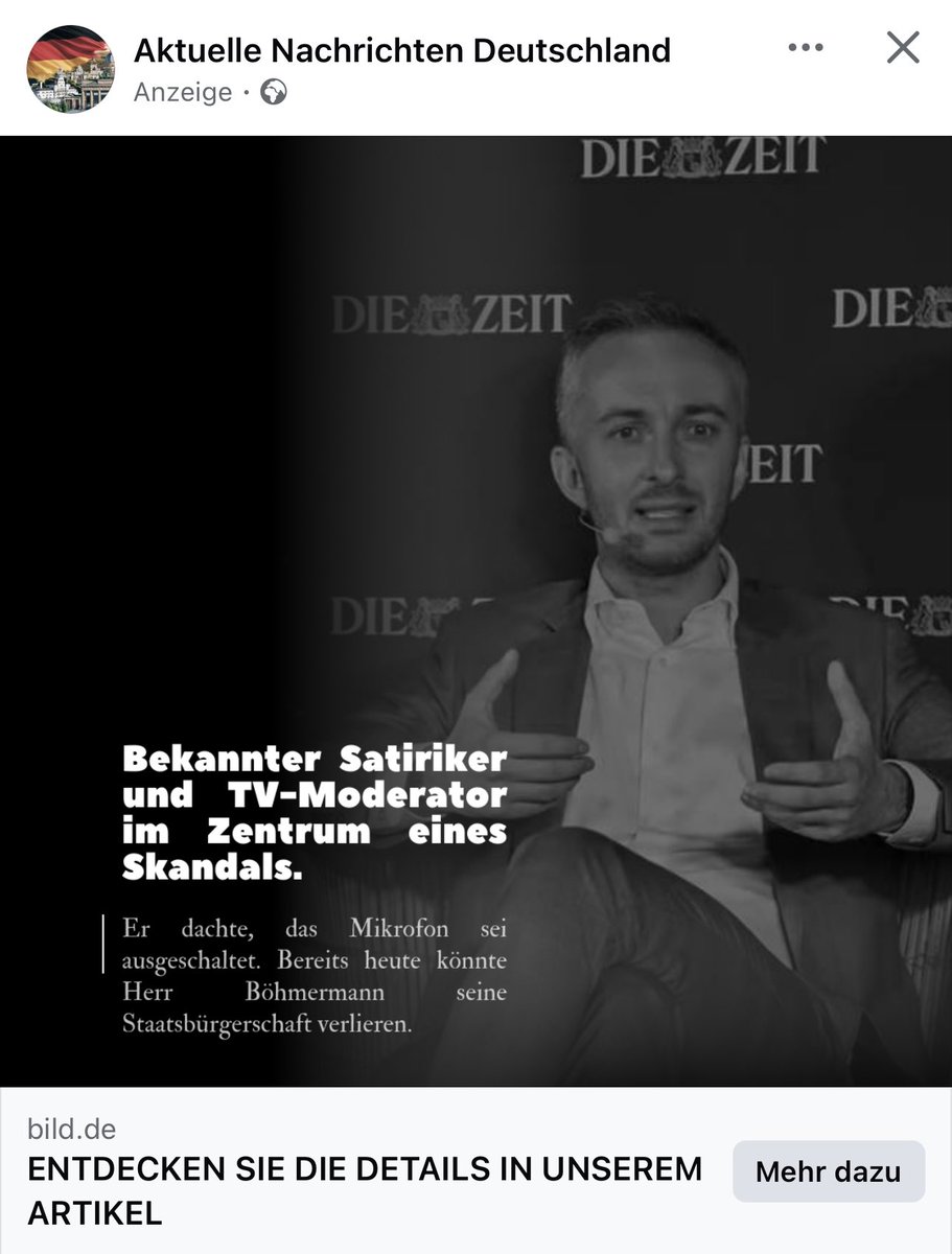 Michael Mittwich (@flashmueller) on Twitter photo Werden Anzeigen bei Facebook vor Veröffentlichung überhaupt geprüft? Oder ist <a href="/janboehm/">🚫⛔️jAaj Bä¶Ã¶l&&rma!nN 💩</a> tatsächlich schon kein Deutscher mehr? 😄 Werden Anzeigen bei Facebook vor Veröffentlichung überhaupt geprüft? Oder ist <a href="/janboehm/">🚫⛔️jAaj Bä¶Ã¶l&&rma!nN 💩</a> tatsächlich schon kein Deutscher mehr? 😄