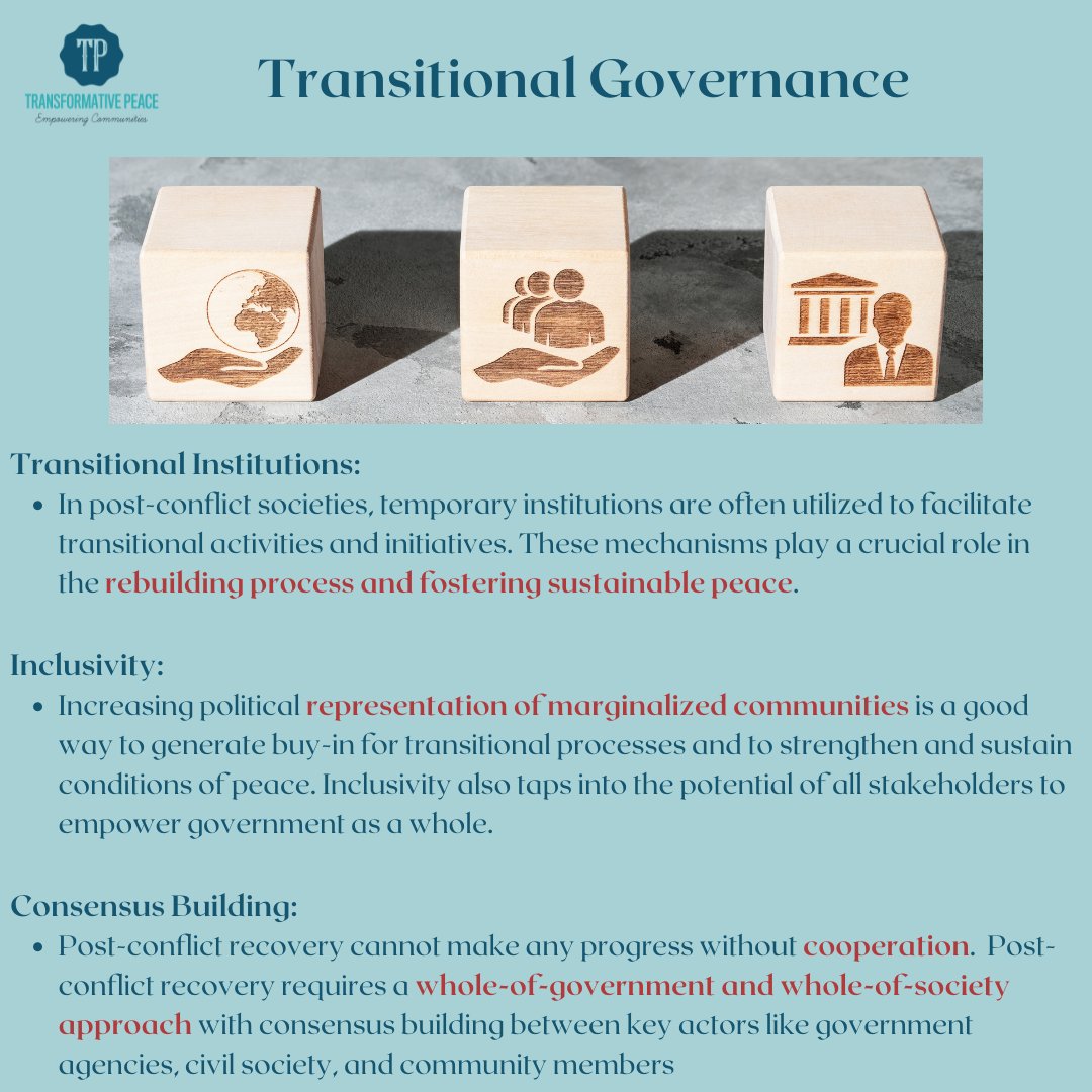 The period of transition following exit from violent conflict is fraught with political challenges and opportunities.  This period is an opportunity to re-imagine political institutions, representation, and norms in light of past experiences and dialogue about the future.