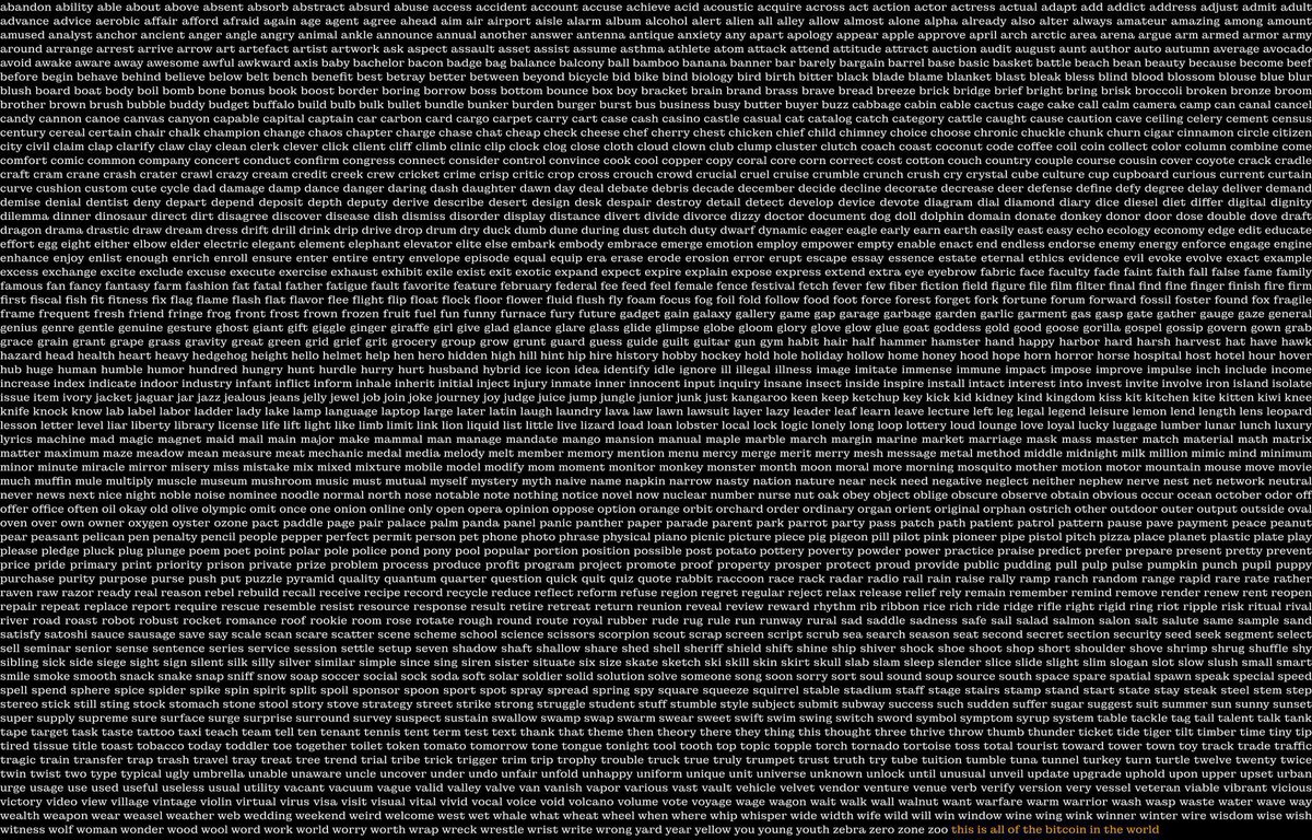 BREAKING: Every single #Bitcoin seed word has been leaked.